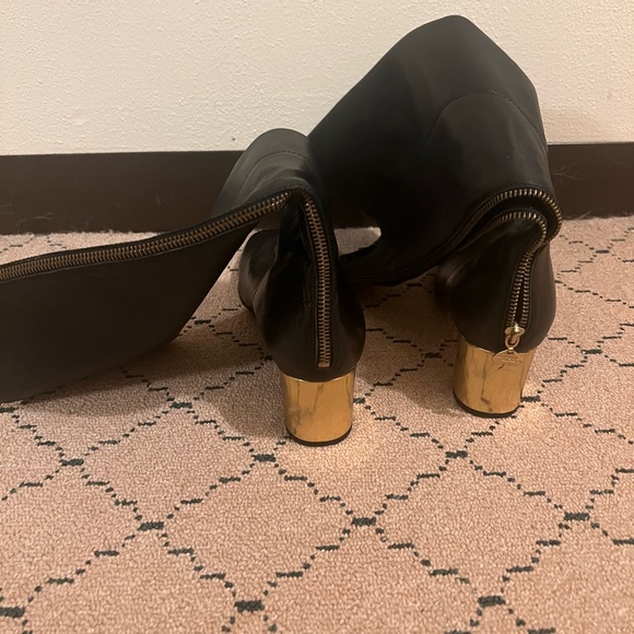 Kate spade black knee high booths with gold heels - Picture 3 of 10